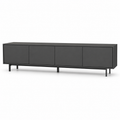 Meuble TV contemporain gris anthracite 190x42x50 cm avec 4 portes et plateau large