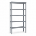 Bibliothèque Japandi gris bleuté 90x30x185 cm à 5 niveaux et montants fins