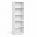 Bibliothèque moderne blanc froid 60x28x160 cm avec 5 niveaux pour petit espace