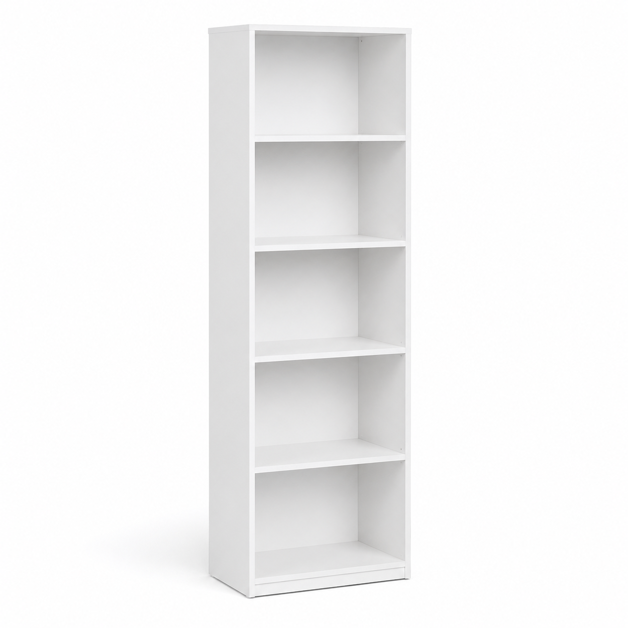 Bibliothèque moderne blanc froid 60x28x160 cm avec 5 niveaux pour petit espace