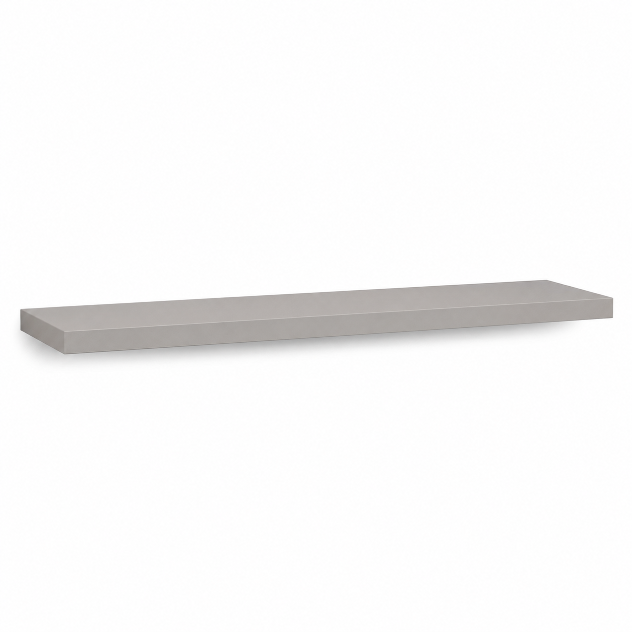 Étagère murale minimaliste gris perle 80x20x12 cm avec tablette flottante à bord fin