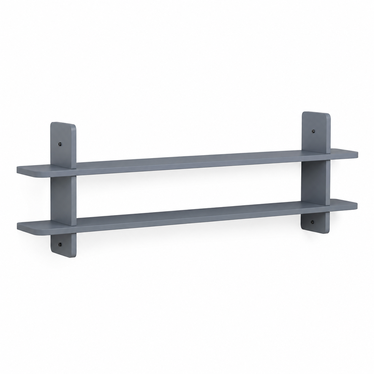 Étagère murale Japandi gris bleuté 120x22x20 cm avec 2 niveaux superposés