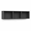 Étagère murale contemporaine graphite 90x20x25 cm avec 3 compartiments ouverts