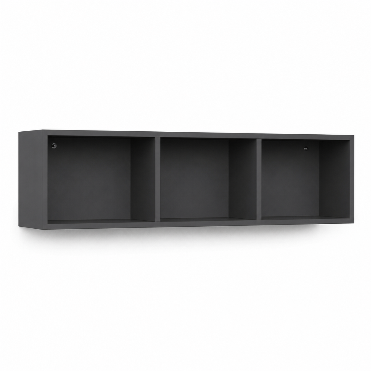 Étagère murale contemporaine graphite 90x20x25 cm avec 3 compartiments ouverts