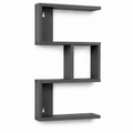 Étagère murale contemporaine gris anthracite 70x20x30 cm avec composition verticale à 3 niveaux