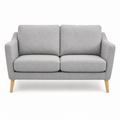 Canapé 2 places scandinave gris perle 150x82x80 cm avec assise 2 places et coussins amovibles