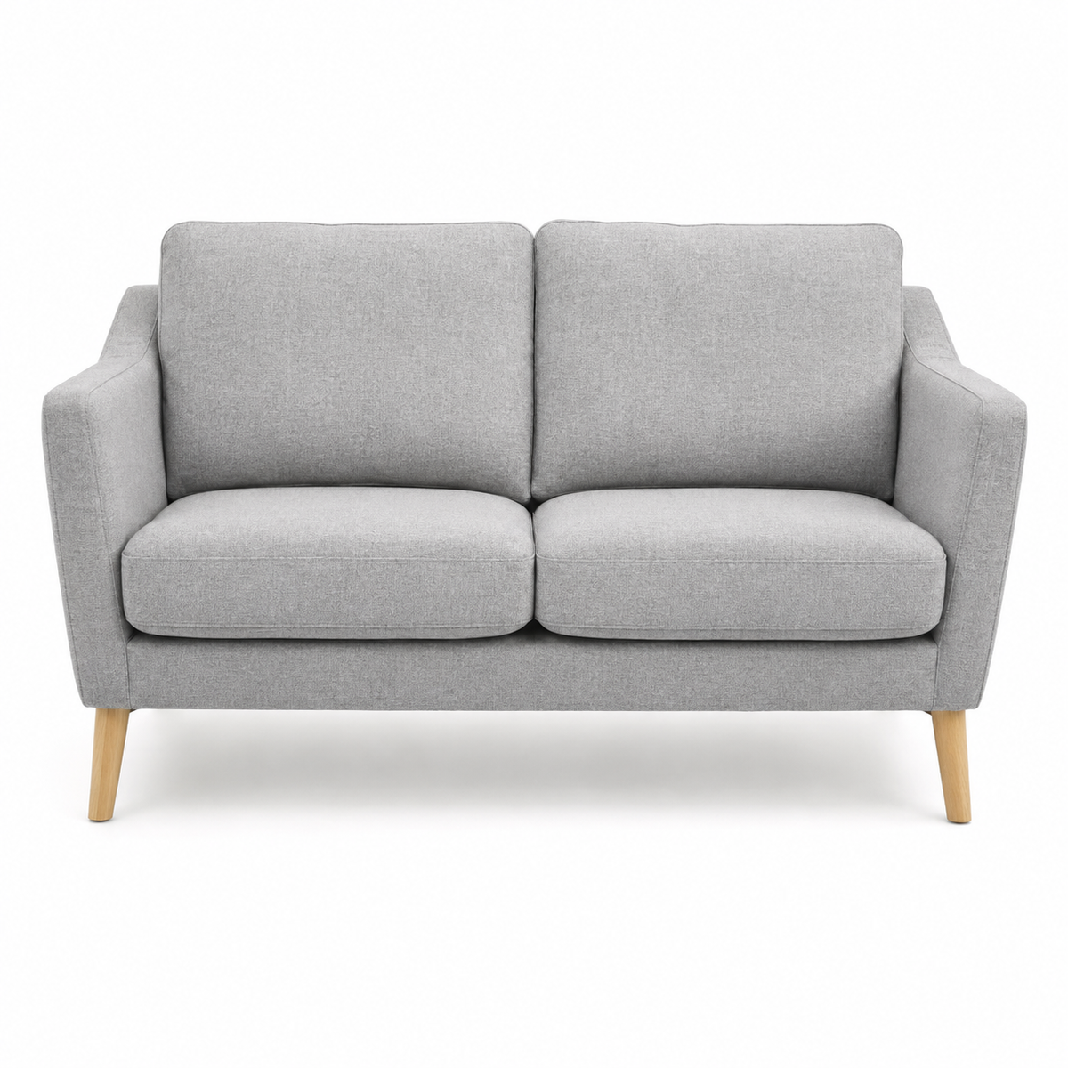 Canapé 2 places scandinave gris perle 150x82x80 cm avec assise 2 places et coussins amovibles