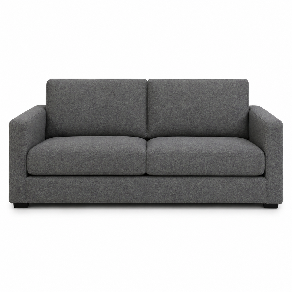 Canapé 2 places minimaliste gris ardoise 152x81x78 cm avec ligne basse et coussins fermes