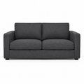 Canapé 2 places minimaliste gris anthracite 168x86x82 cm avec assise profonde et accoudoirs droits