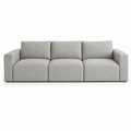 Canapé modulaire contemporain gris perle 250x95x82 cm avec 3 modules indépendants et coussins amovibles