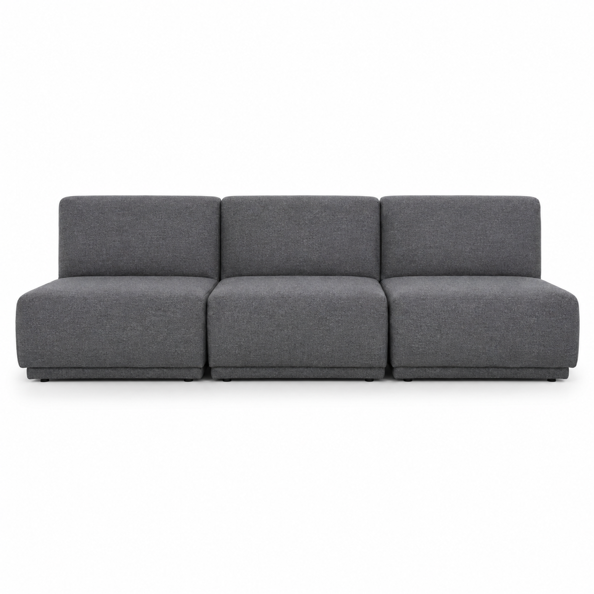 Canapé modulaire minimaliste graphite 270x98x80 cm avec 3 modules sans accoudoir central